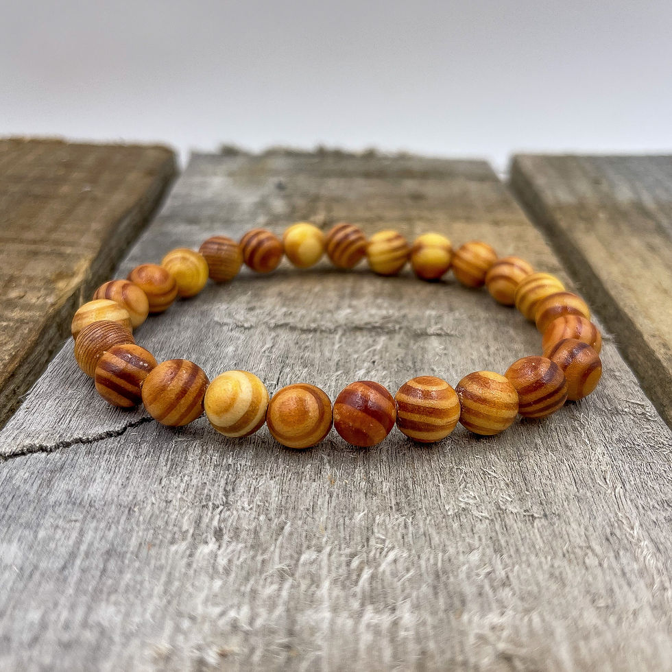 Thumbnail: Union - Yellow Zebrawood Mala Beaded Bracelet