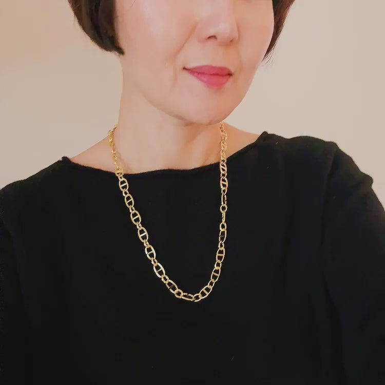 Thumbnail: Golden Bit Linked Longer Chain Necklace