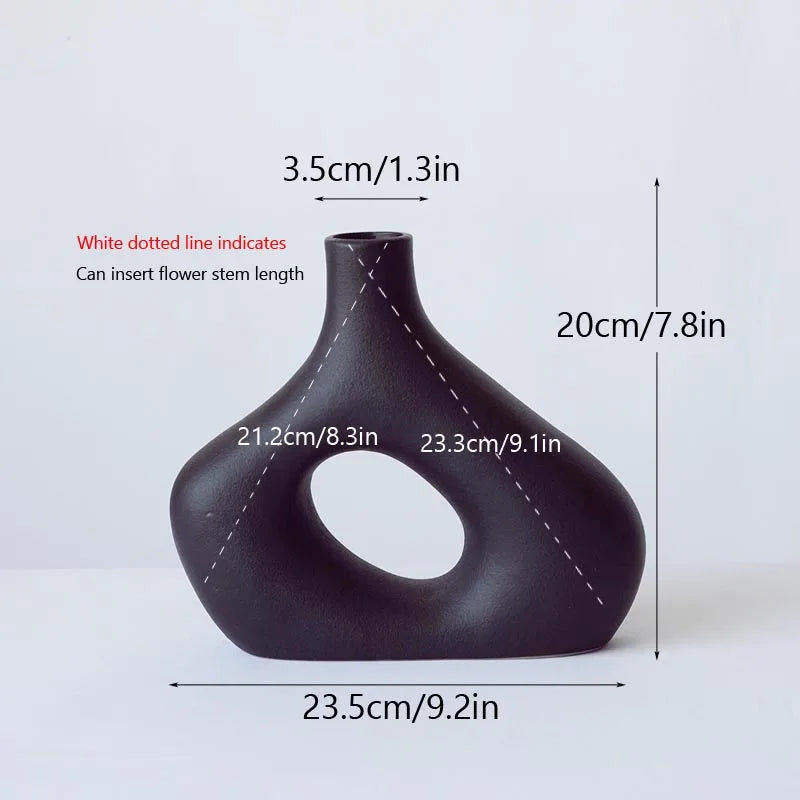 Thumbnail: Matte Ceramic Vase – Nordic Minimalist Flowerpot Decor