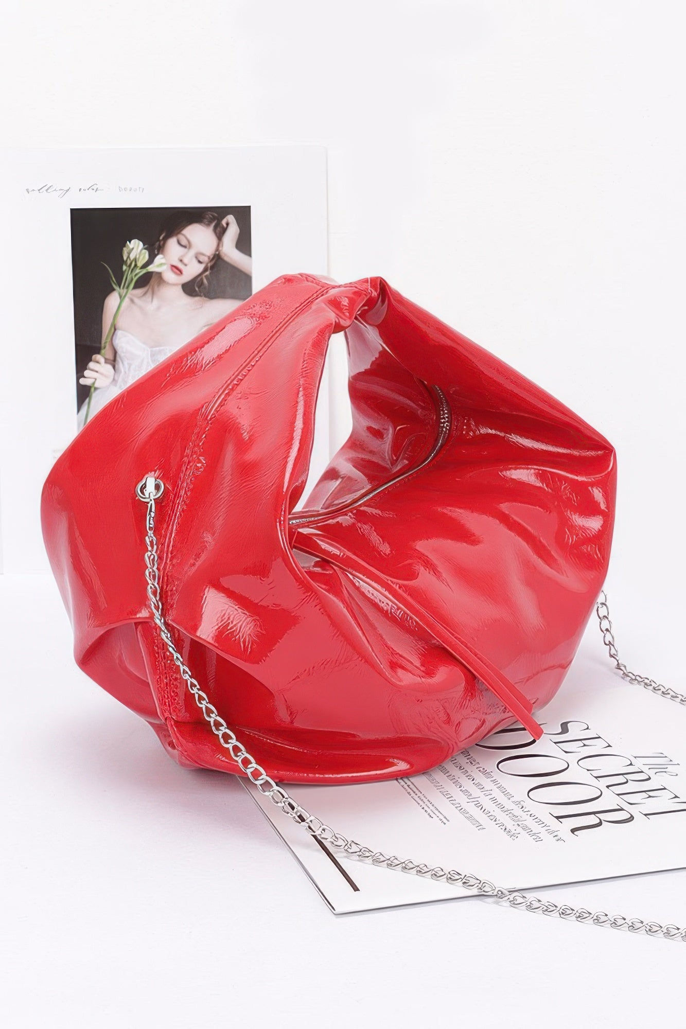 Chelsea Red Patent Hobo Bag