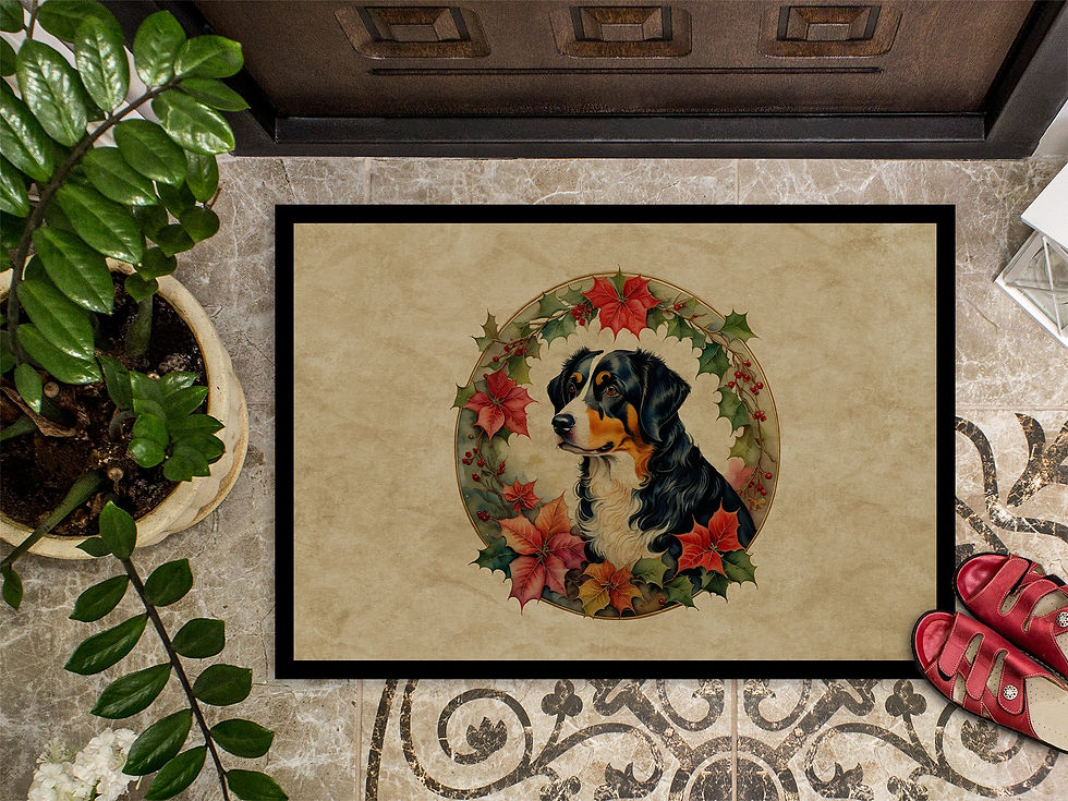 Miniature : Tapis Appenzeller Sennenhund fleurs de noël