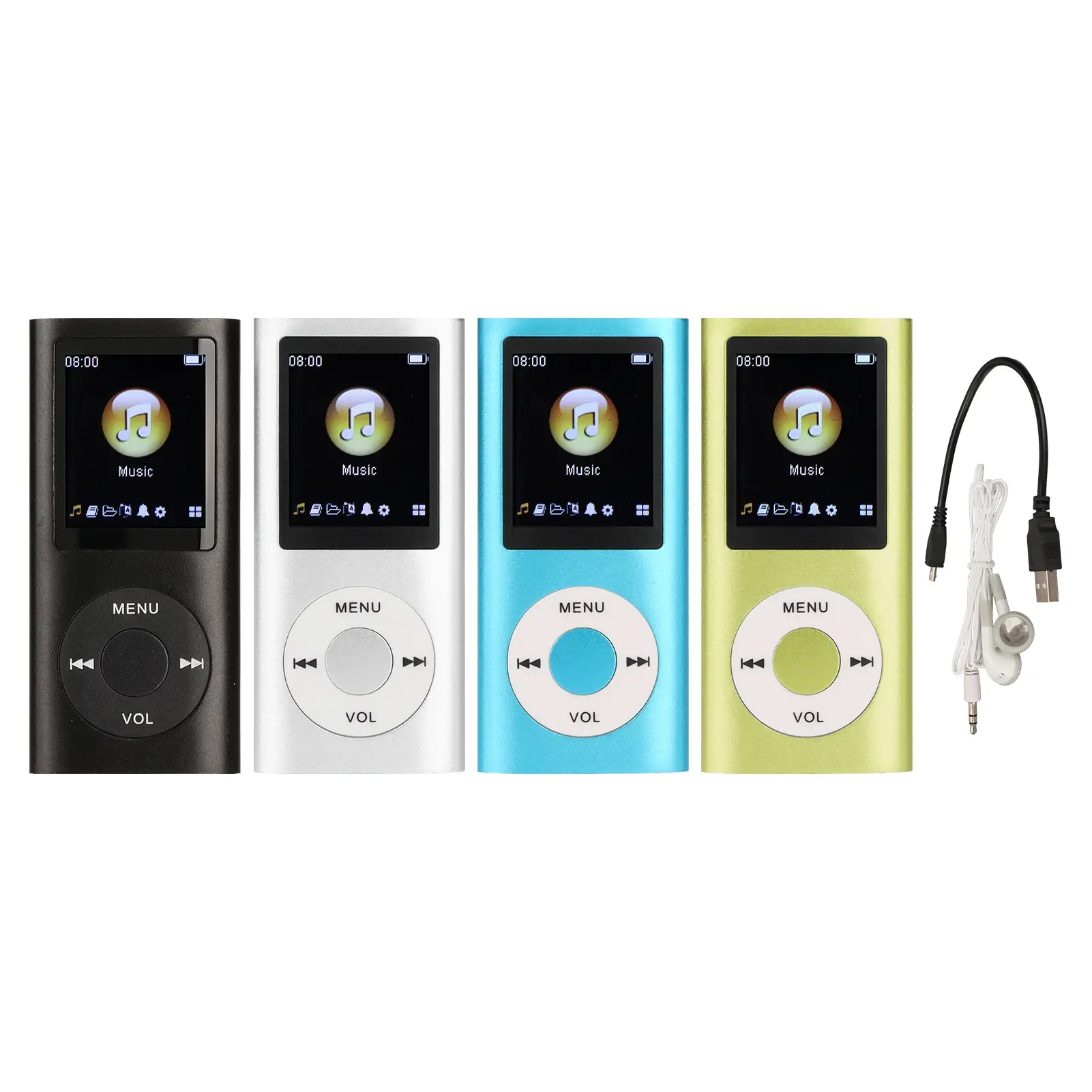 Aluminum Alloy MP3 Player Stylish Multifunctional Lossless Sound Slim 1.8 Inch