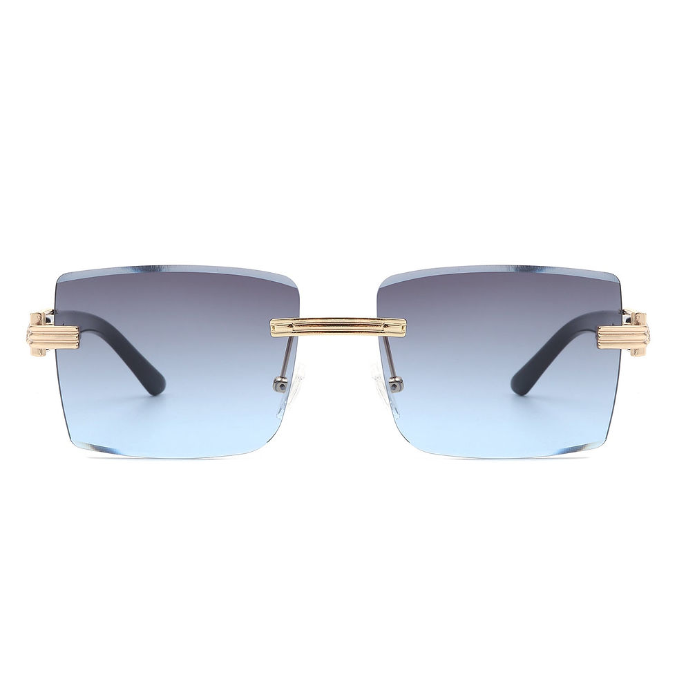 Thumbnail: SFS Tycho - Rimless Square Retro Tinted Fashion Flat Top Sunglasses