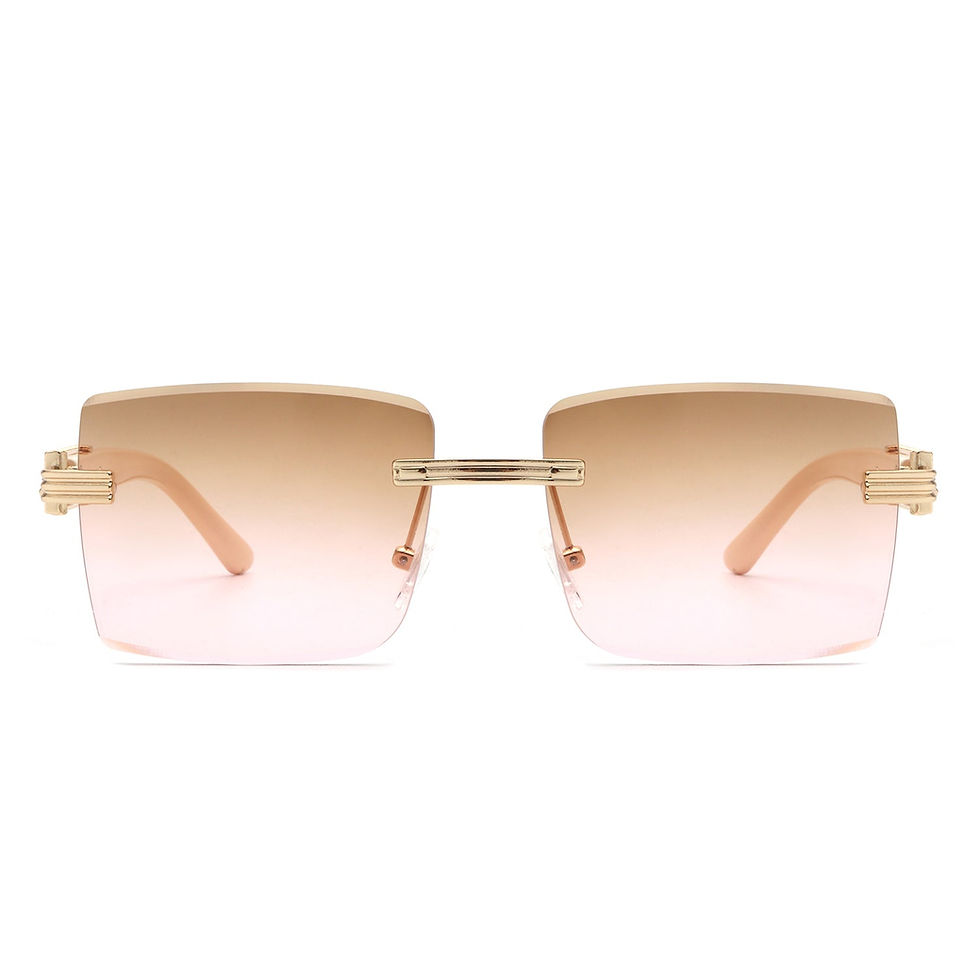 Thumbnail: SFS Tycho - Rimless Square Retro Tinted Fashion Flat Top Sunglasses