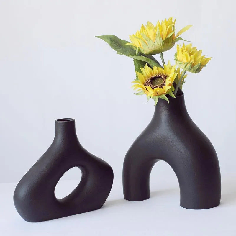 Thumbnail: Matte Ceramic Vase – Nordic Minimalist Flowerpot Decor