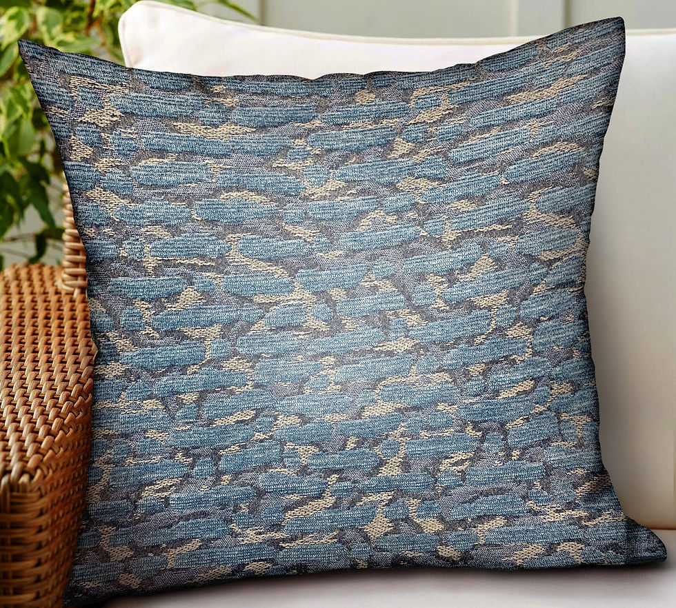Miniature : Indigo Rivulet Blue Solid Luxury Outdoor/Indoor Throw Pillow