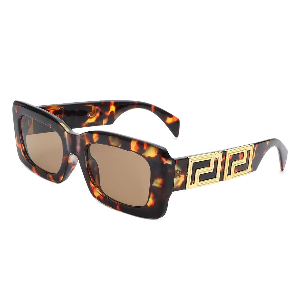 Thumbnail: Ublaeso - Retro Square Thick Frame Luxury Fashion Sunglasses
