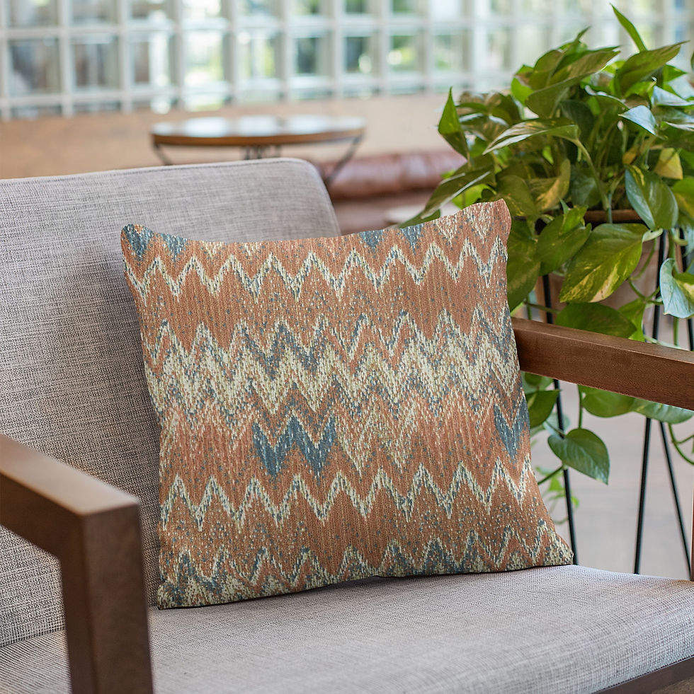 縮圖：Plutus Multi-Color Wave Chevron Luxury Throw Pillow