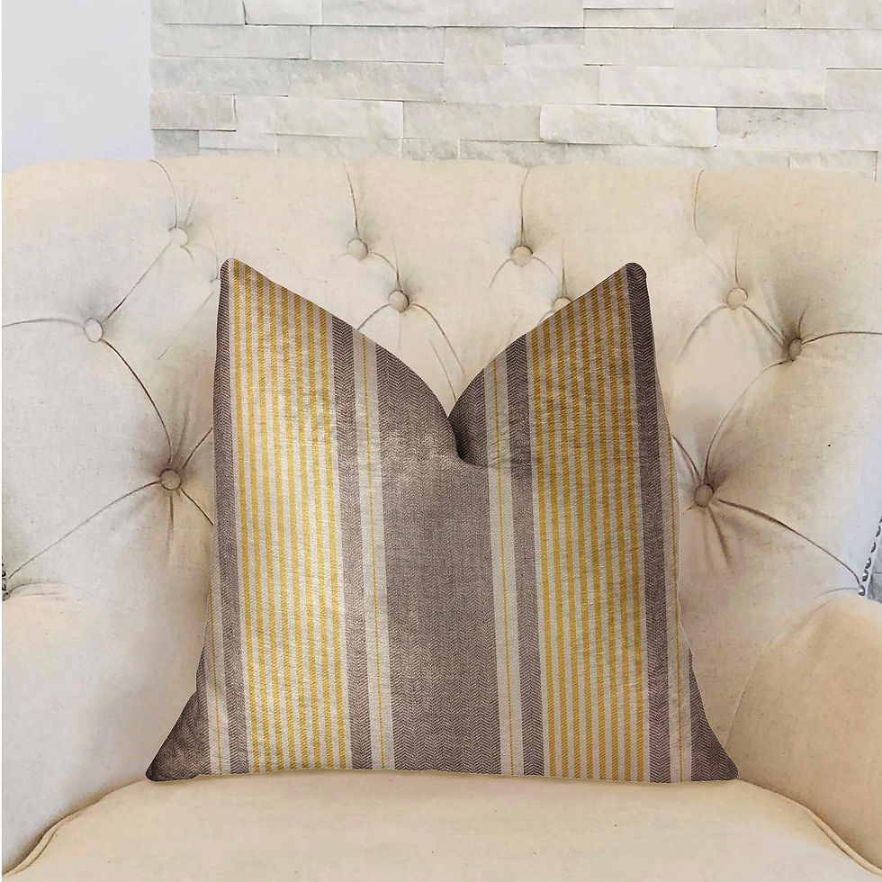 Miniature : Graceful Bridge Yellow and Gray Luxury Throw Pillow
