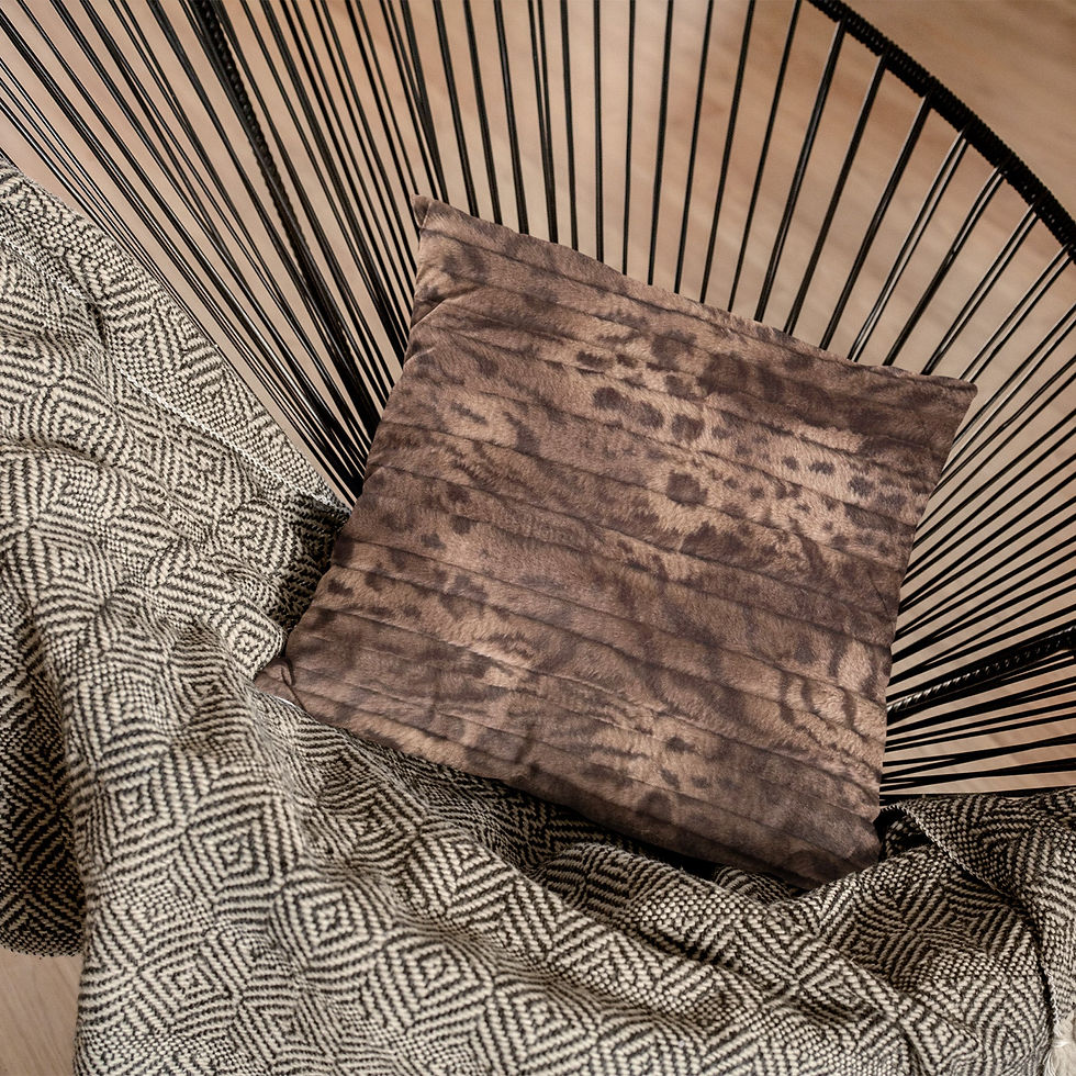 縮圖：Plutus Brown Luxe Lash Animal Faux Fur Luxury Throw Pillow