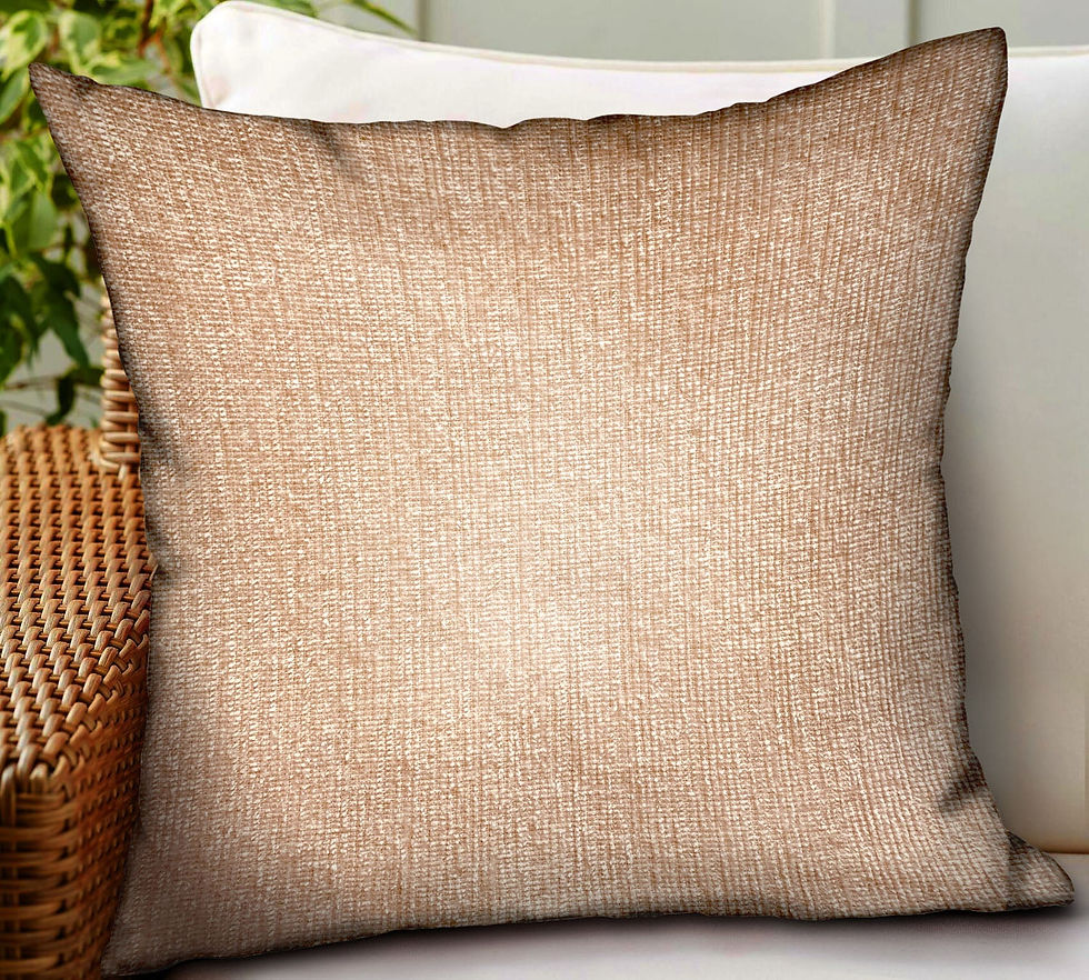 Miniature : Lush Sepia Off White Solid Luxury Outdoor/Indoor Throw Pillow