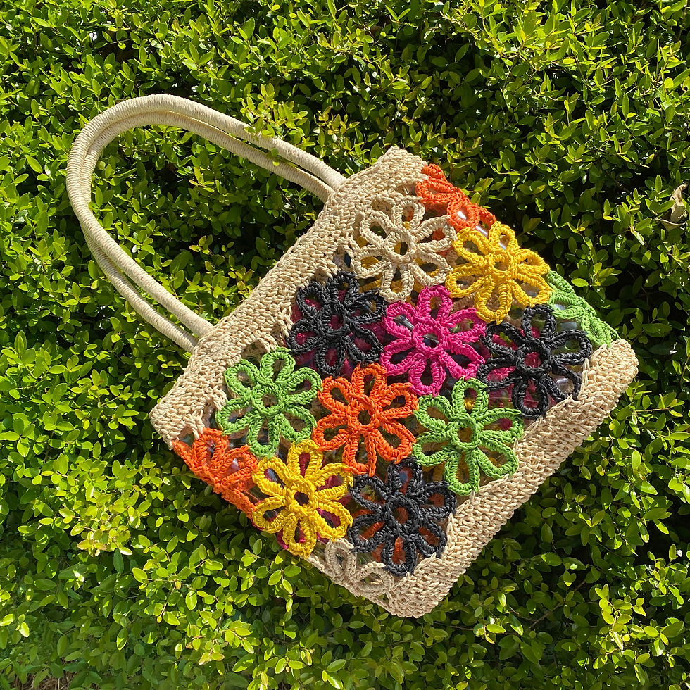 Thumbnail: Hand Made Flower Power Tote