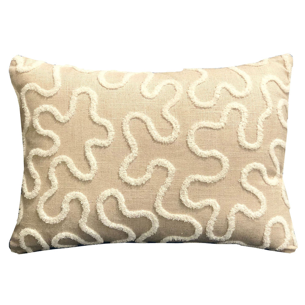 Chandra Taal Beige Geometric Luxury Throw Pillow