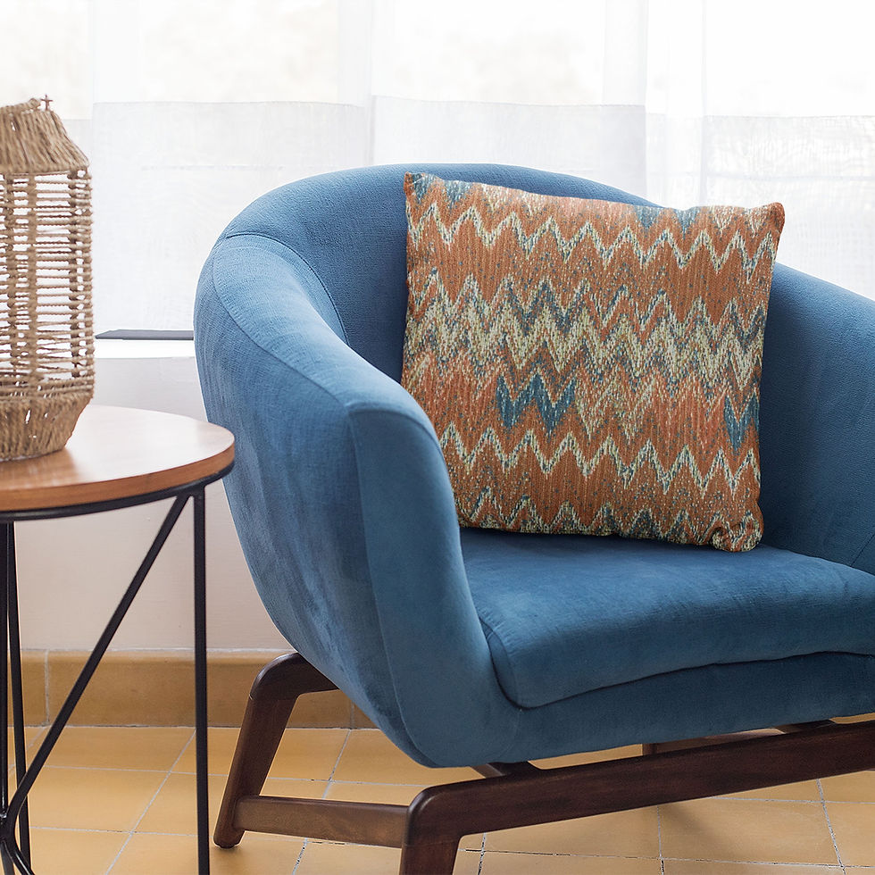Thumbnail: Plutus Multi-Color Wave Chevron Luxury Throw Pillow