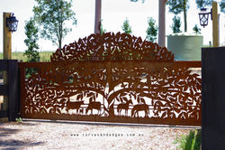 metal tree gate horses cows Curves and Edges - Artist Sharon Romeo 2