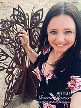 Artist Sharon Romeo with Tree of Life