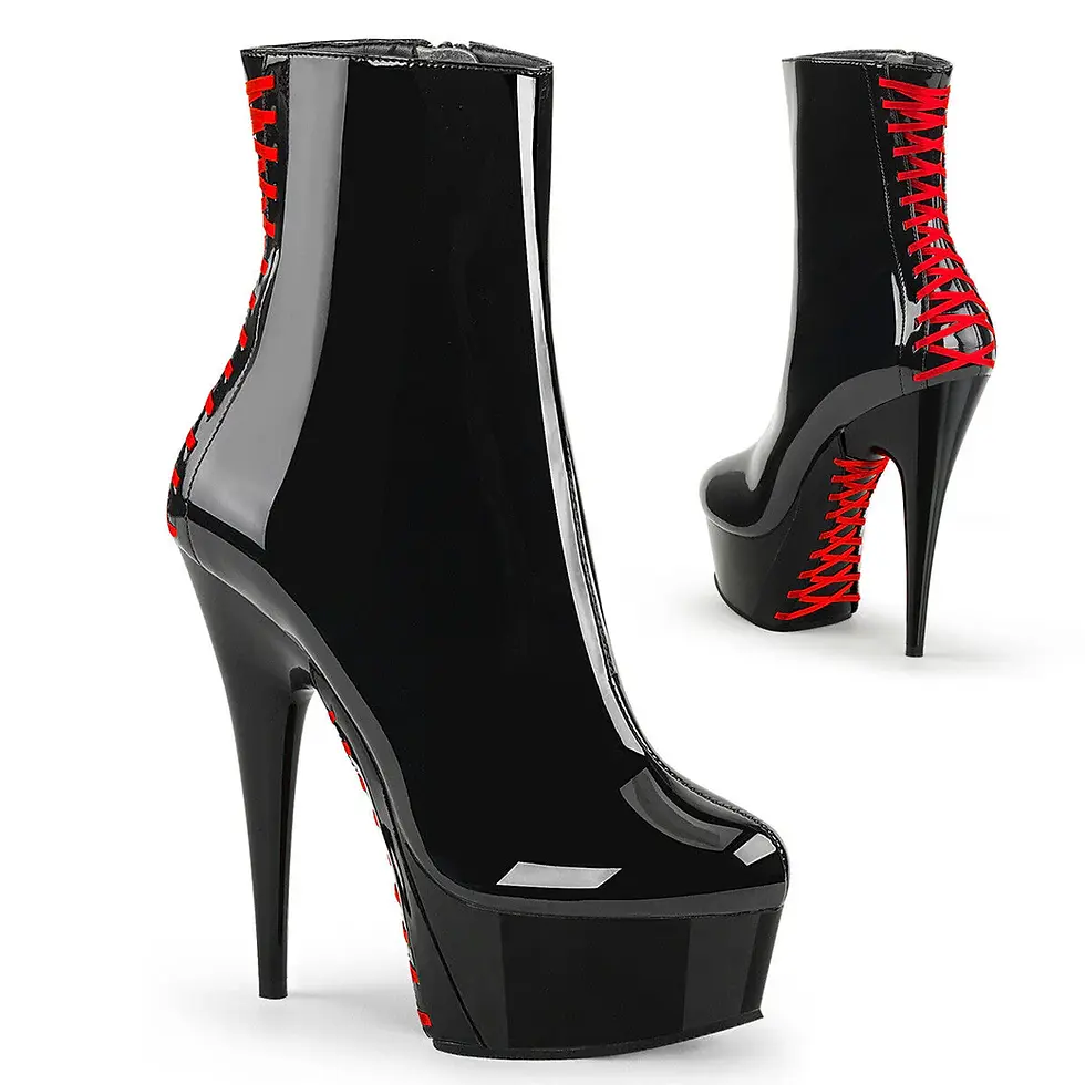 Patent Leather Gothic  Corset High Heel  Platform Ankle Boots 15c