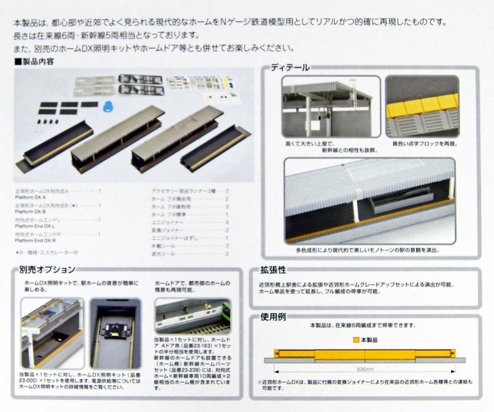 תמונה ממוזערת: Kato 23-161 One-Sided Suburban Platform DX Set - N Scale