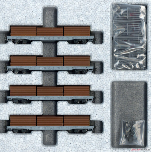 Kato 10-1891 Rhaetian Railway Flat car R-w (log loading) 4Cars - N