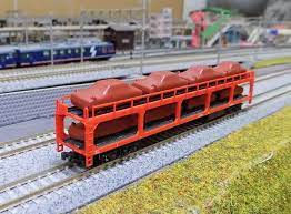 תמונה ממוזערת: Kato 10-1448 Freight Car Ku 5000 (With Cars to load) 6Cars Set - N Scale