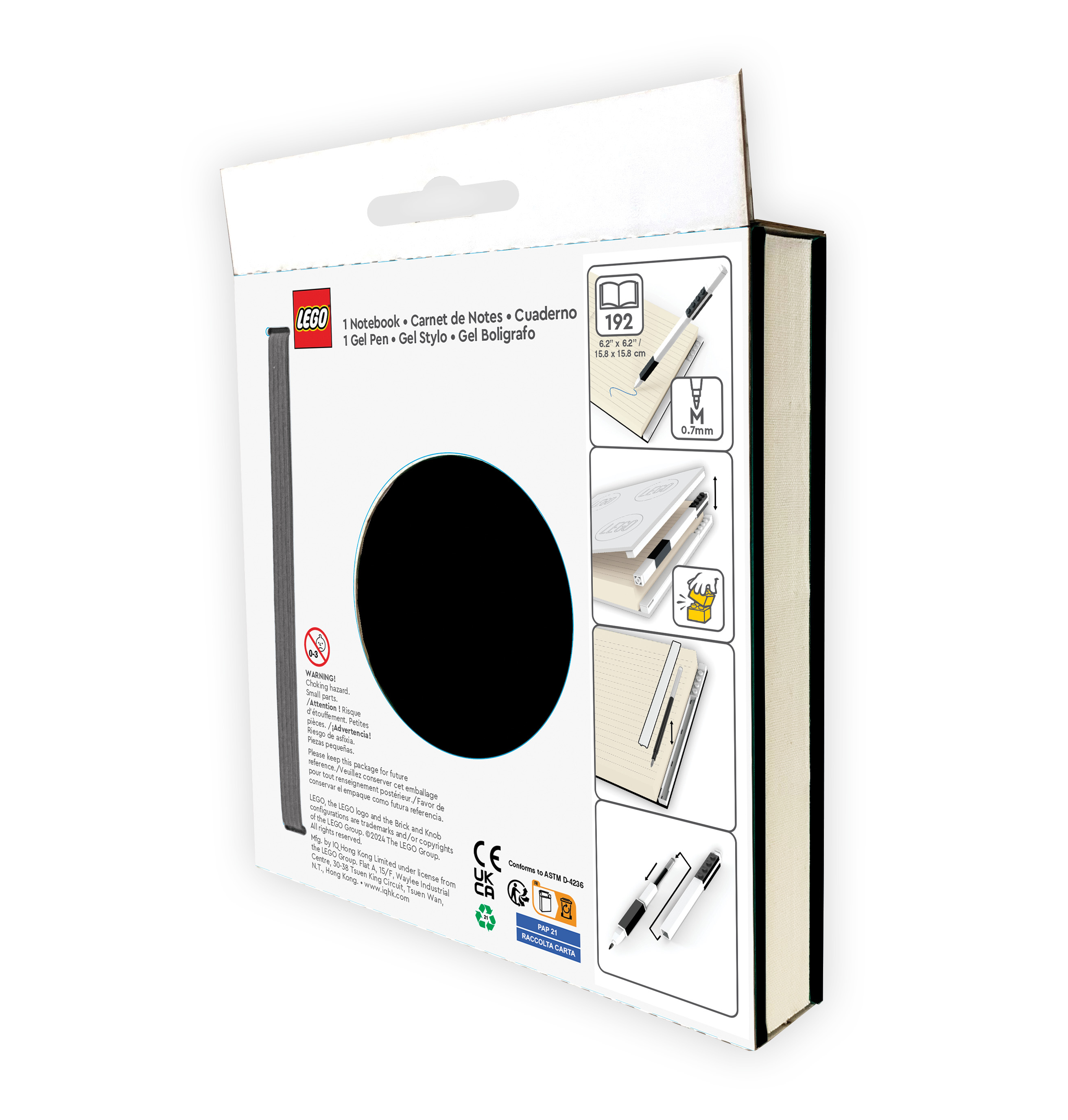 LEGO® Locking Notebook with Gel Pen Black - 2x2 product image