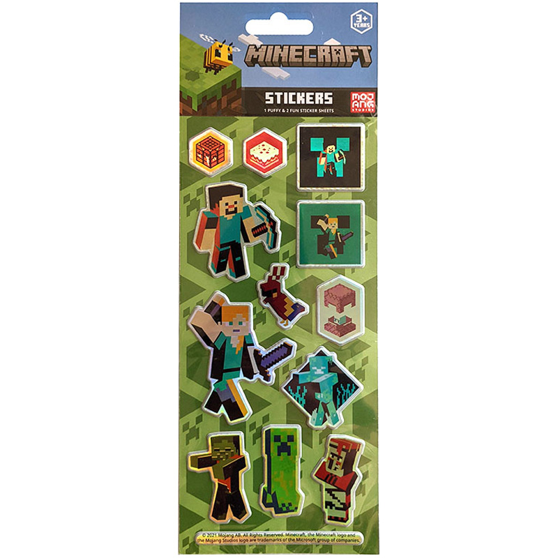 Minecraft Stickers 3 Pack - Puffy product image