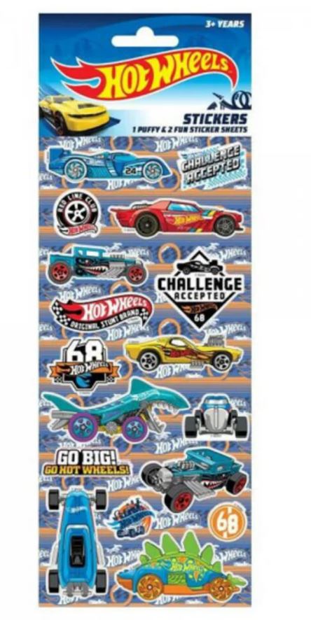 Hot Wheels Stickers 3 Pack - Puffy product image