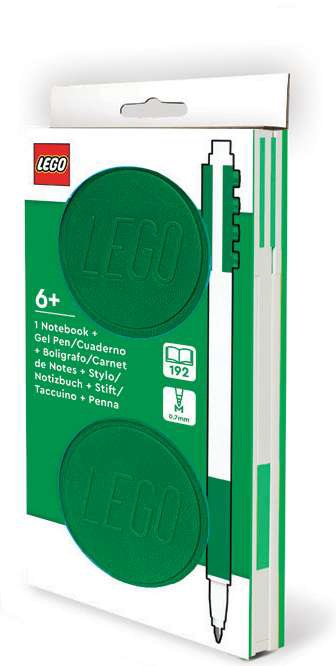 LEGO® Locking Notebook with Gel Pen Green - 1x2 product image