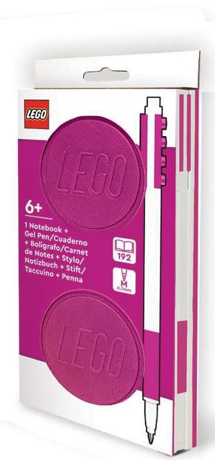 LEGO® Locking Notebook with Gel Pen Red Violet - 1x2 product image