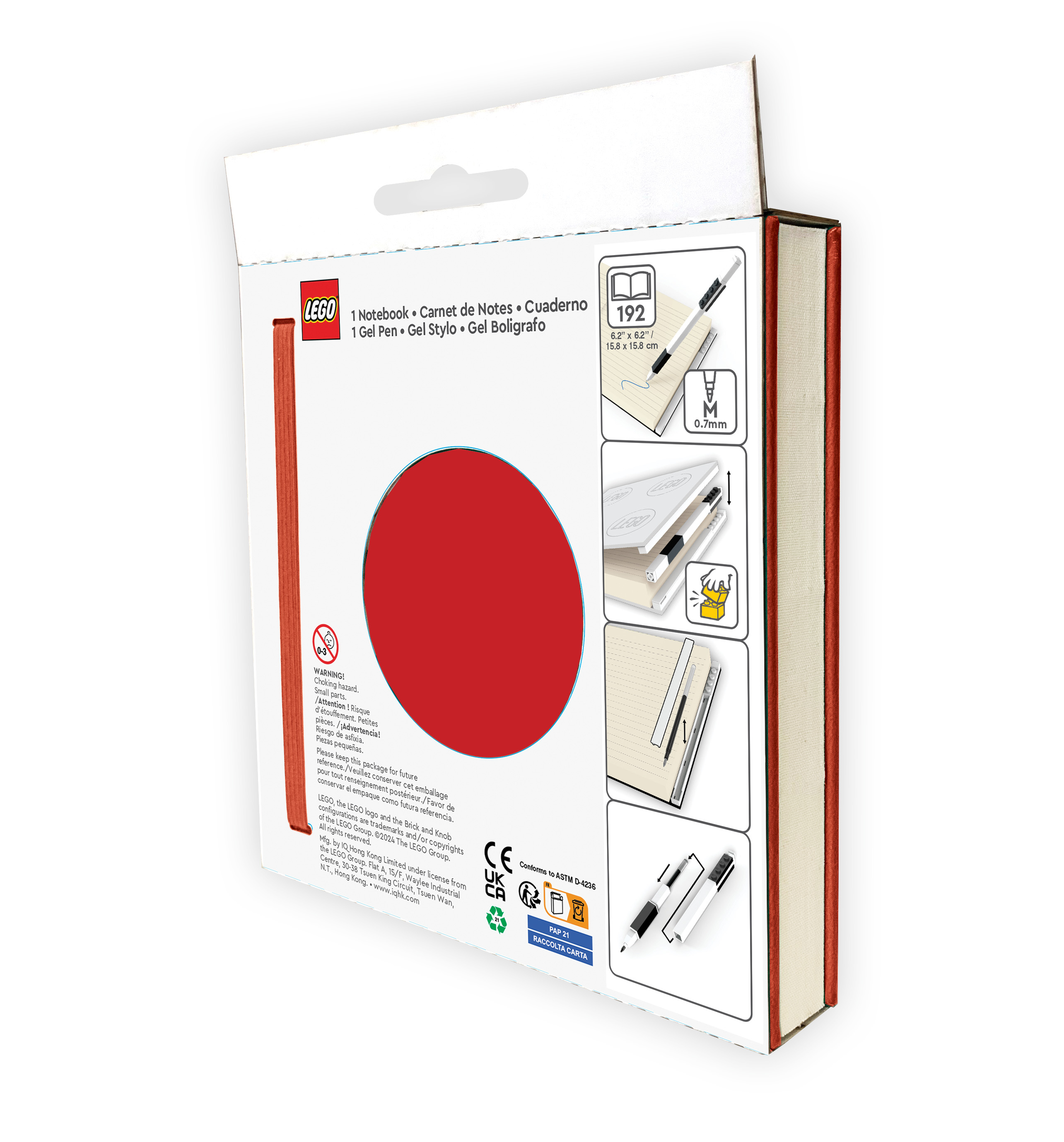 LEGO® Locking Notebook with Gel Pen Red - 2x2 product image