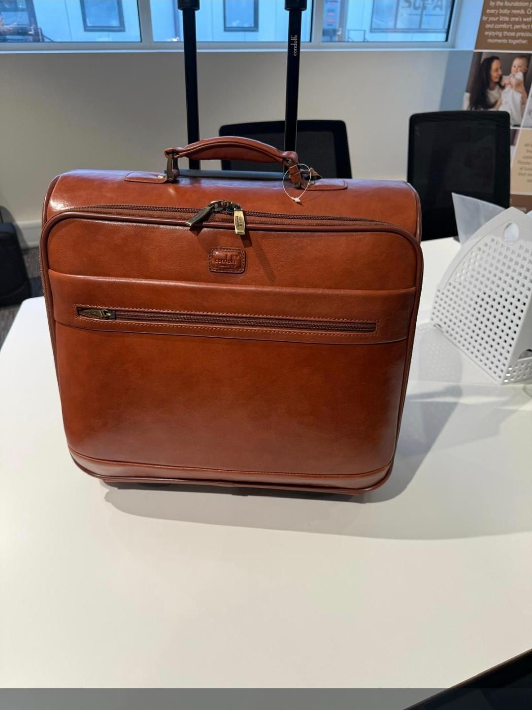 Condotti Leather 2 Wheel Onboard Trolley 41x42x18cm