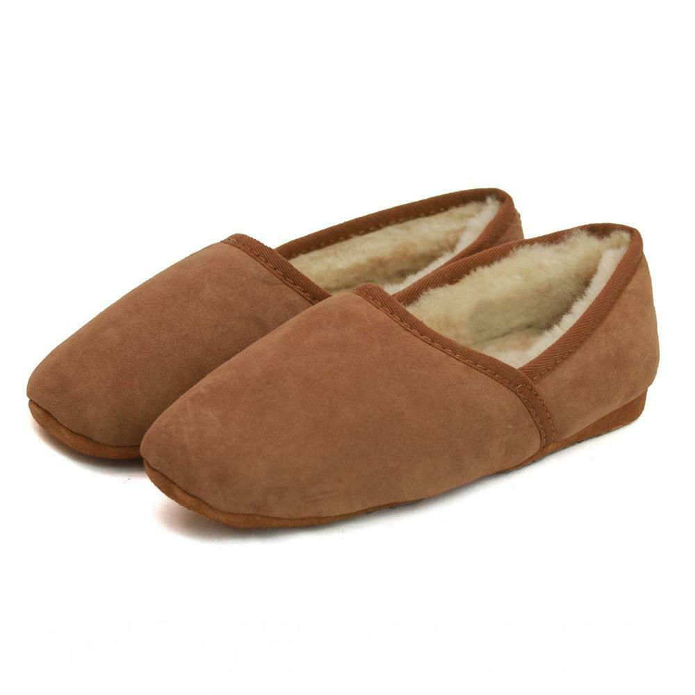 sheepskin moccasin slipper with soft sole