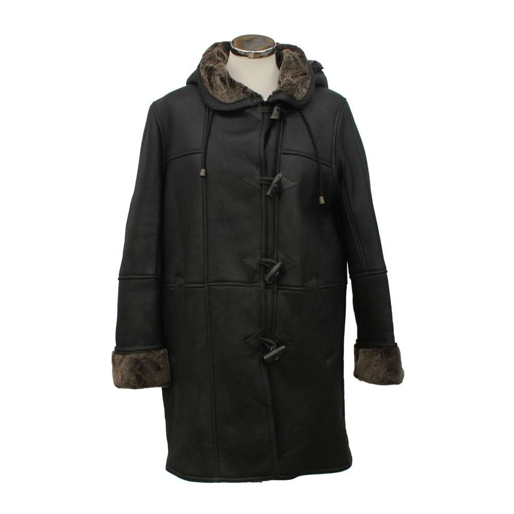Ladies Sheepskin Duffle Coat toggle fastening hood