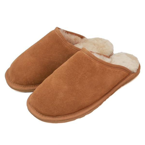 Unisex sheepskin mule slipper with sole
