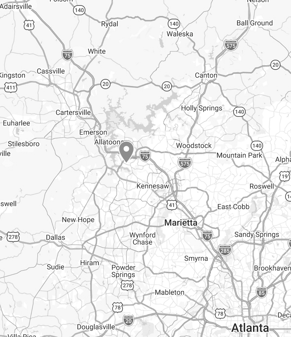 Map showing service area for Mobile Mechanic Acworth.