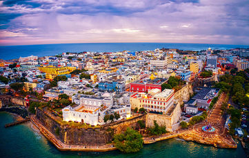 The vibrant colors of Old San Juan in Puerto Rico.