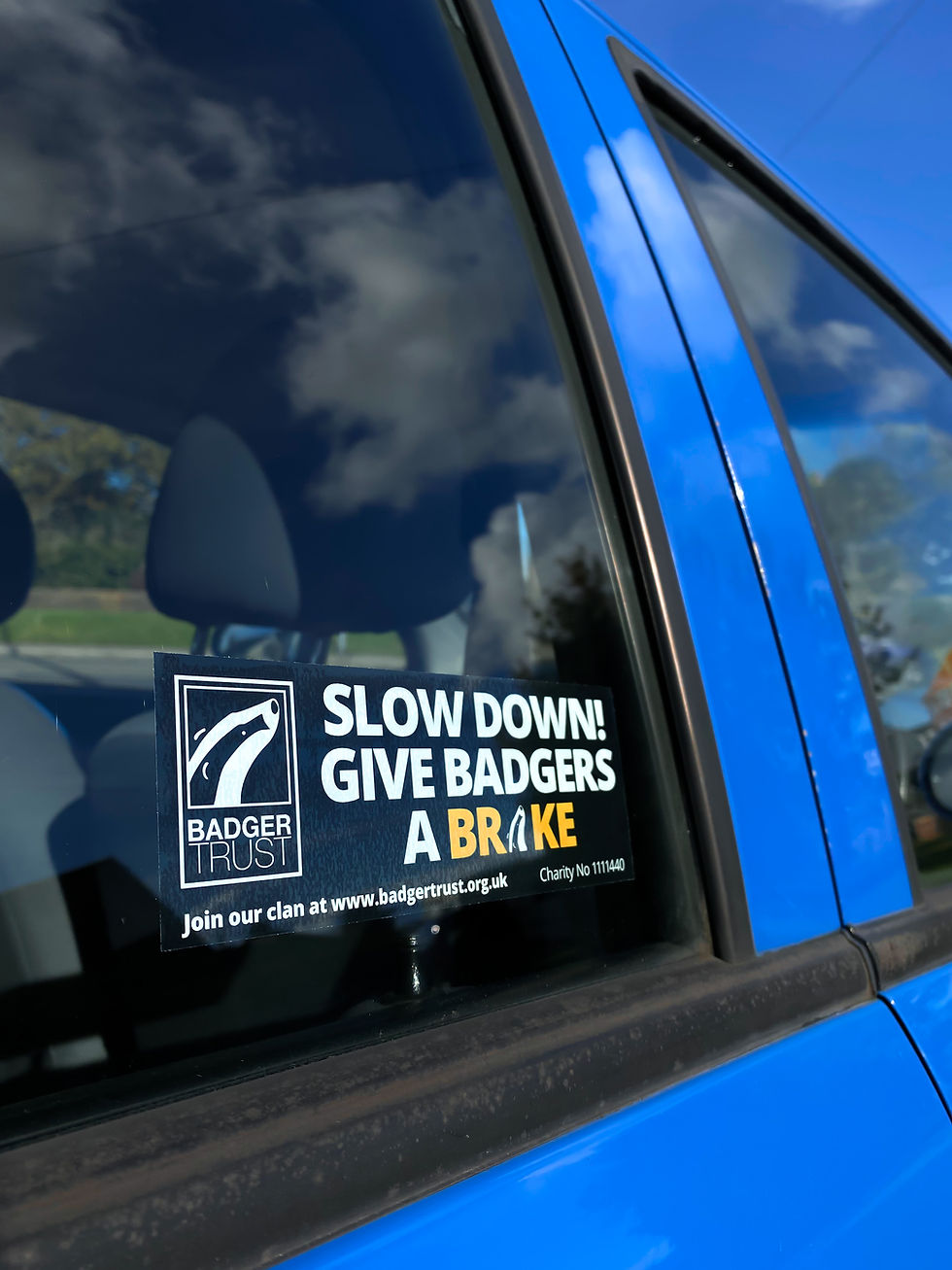 Save The Rim Brake Sticker 'Give Badgers A Brake' Window Sticker | Badger Trust