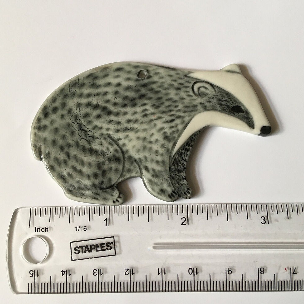 Thumbnail: Ceramic Badger Ornament