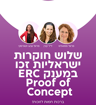 ברכות לזוכות במענק Poc- ERC Proof of Concept היוקרתי