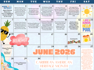 June 2026 Food Menu