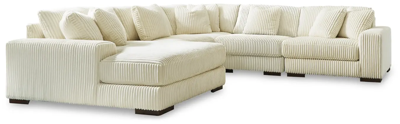 Lindyn 5-Piece Sectional with Chaise Ivory #21104S6