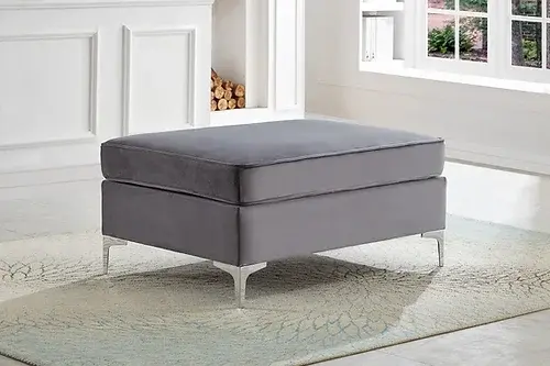 Thumbnail: Grey Velvet Sofa Sectional Optional Ottoman IF-9280/IF-9281