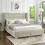Thumbnail: IF-5322 Creme Velvet Platform Bed with Storage Drawers