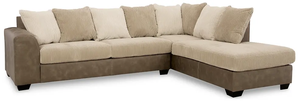 Thumbnail: Keskin 2-Piece Sectional with Chaise Upholstered with Gray Faux Leather