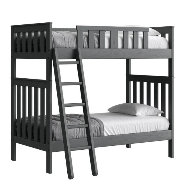 Thumbnail: Brant Solid Wood Bunk Bed Twin over Twin Made in Canada by Crate Designs