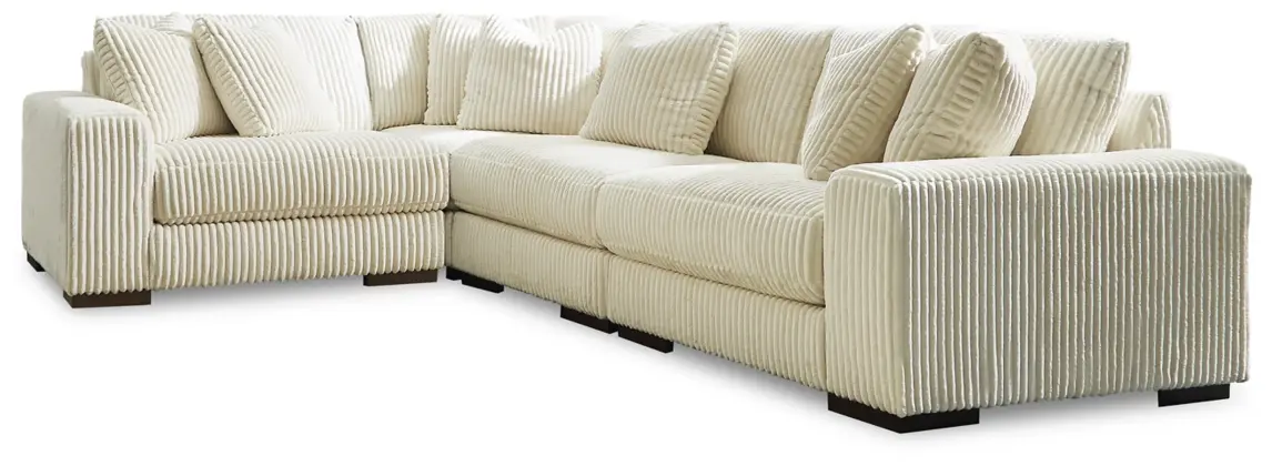 Lindyn 4-Piece Sectional Sofa Ivory Left Facing