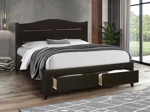 Espresso Platform Bed with 2 Pull-out Storage Drawers IF-422
