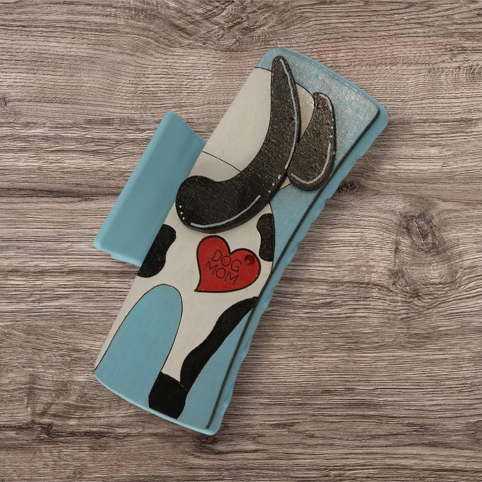 Hand-Painted Dog Mom Hair Clip | Cute Dog Lover Gift | Unique Gift for Her