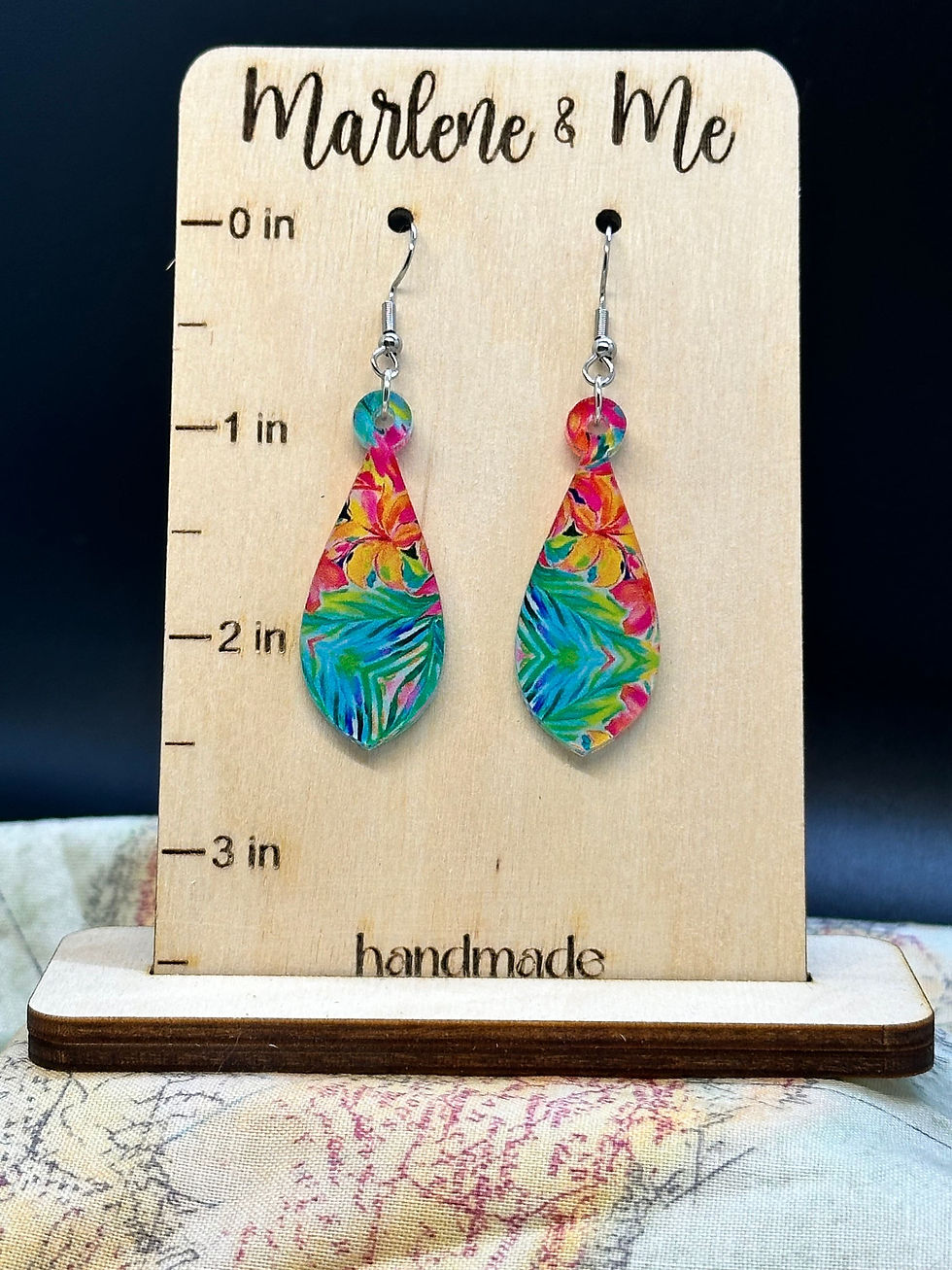 Thumbnail: COLLECTION•Tropical Infusion pattern, vibrant colors dangle earrings, 8 styles
