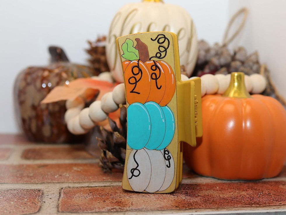 Hand Painted Wood Hair Claw Clip, Pumpkin Patch Accessories, Autumn/Fall